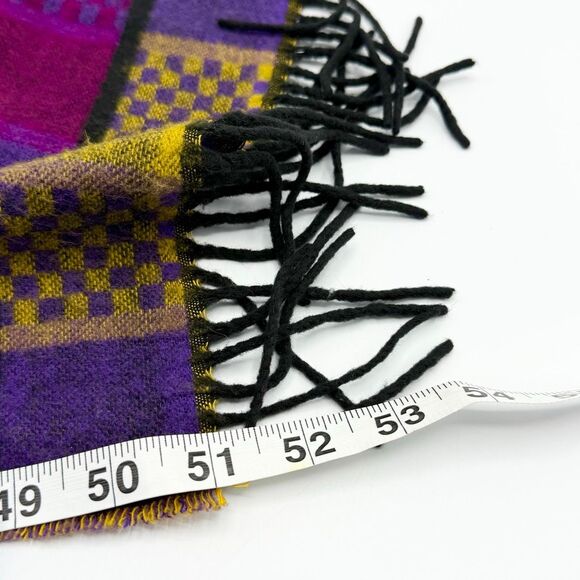 V. Fraas Cashmink Multicolor Check Scarf - Picture 5 of 5